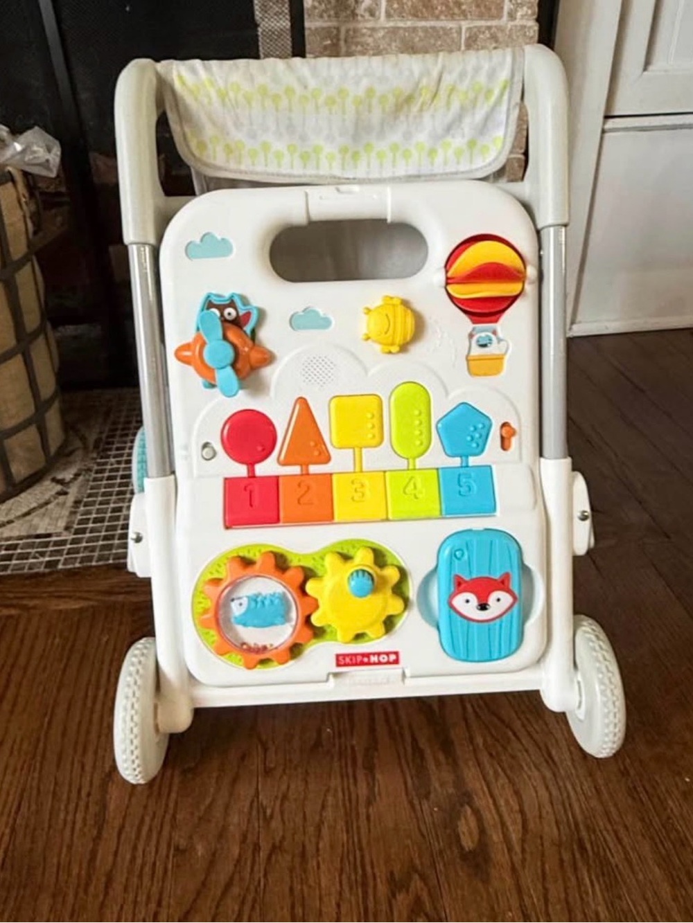 Skip Hop White Activity Walker with Bright Multi-Color Play Panel